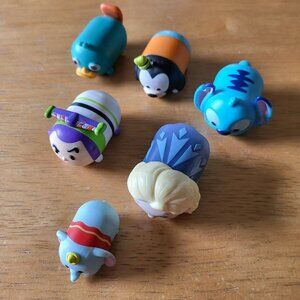 Disney tsum tsum vinyl Figure Lot of 6 Elsa Stitch Goofy Dumbo Buzz Mickey T3